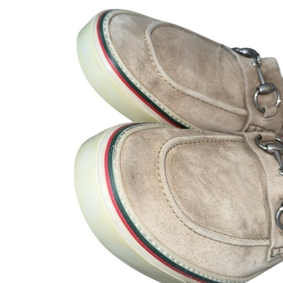 Gucci Tan Loafers with Silver Accents - Picture 10 of 12